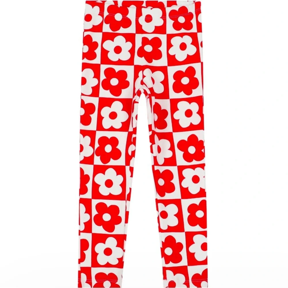 NWT AGATHA RUIZ DE LA PRADAGirls red and white floral print leggings set 18 M